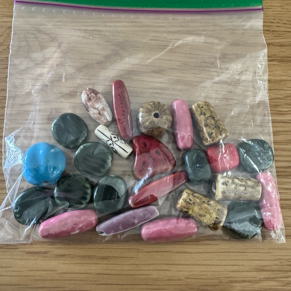 Bulk Assorted Colours & Sizes Ceramic Beads – 155 Grams for Jewelry Making